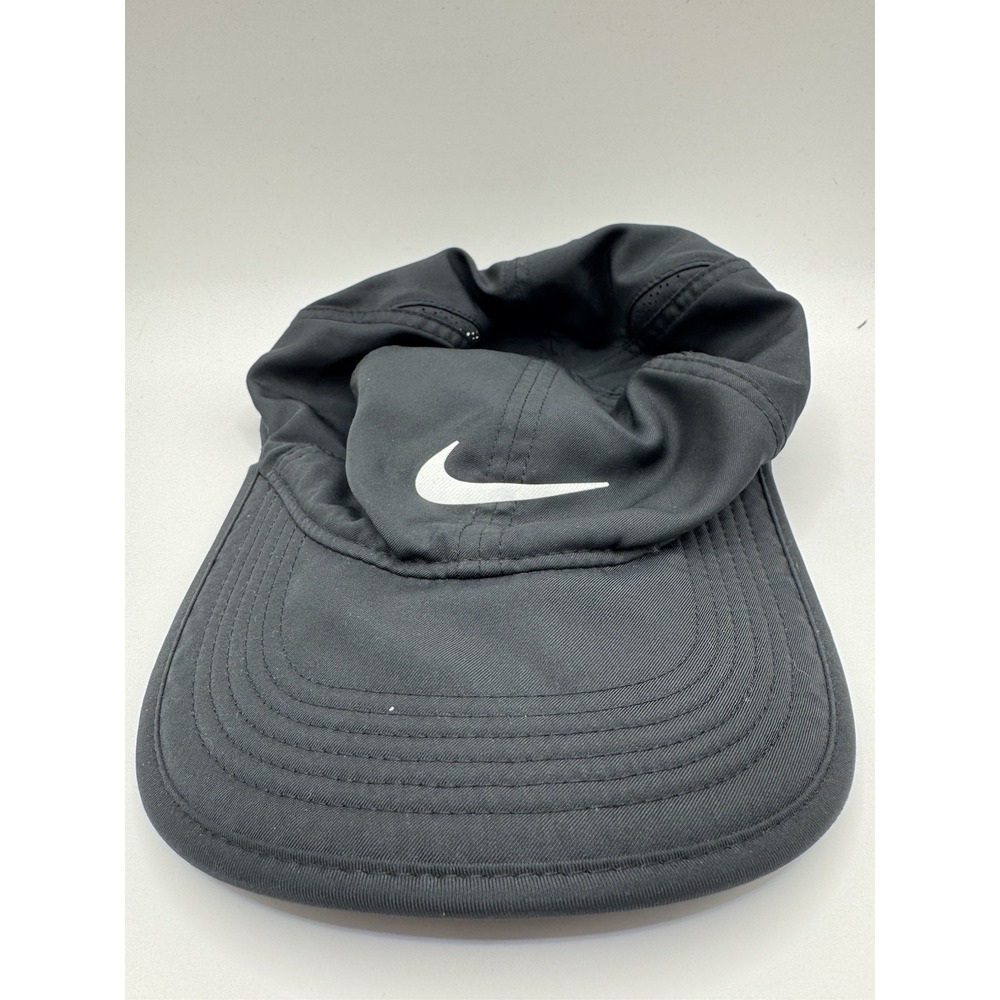 Nike Featherlight Dri-FIT Hat Black Running Cap Swoosh Lightweight